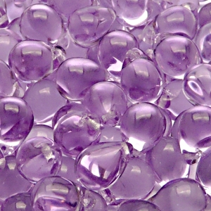 10ks České skleněné mačkané korálky kapky 10x14mm růžový alexandrit
