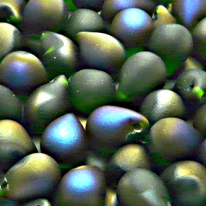 10ks České skleněné mačkané korálky kapky 10x14mm chrysolit/ azuro polopokov mat
