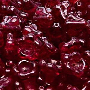 10ks České skleněné mačkané korálky zvonečky 11x13mm granát